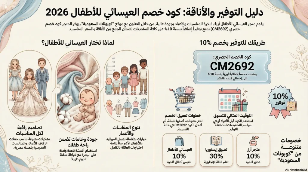 دليل التوفير مع كود خصم العيسائي للاطفال لعام 2026 مع كوبونات السعودية