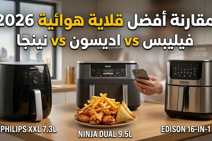 دليل شراء افضل قلايه هوائيه 2026 مقارنة بين فيليبس اديسون